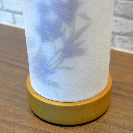 コンパクト盆提灯 和照灯  1基 コードレス 電池式 LED 桔梗 高さ26cm 直径8cm 紫の花柄 024 インテリア提灯 おしゃれな提灯 岐阜ちょうちん 和風行灯 現代風 モダン 二重張り