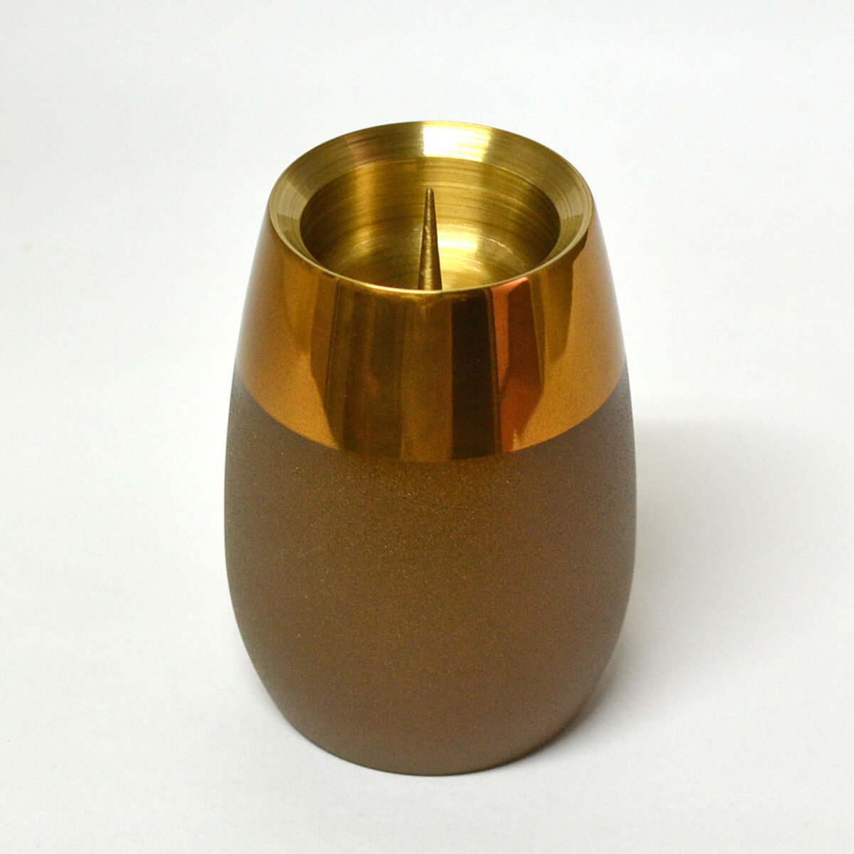 ろうそく立て 1本 028 ブラウン 真鍮製 底面フェルト加工 灯立て 創価