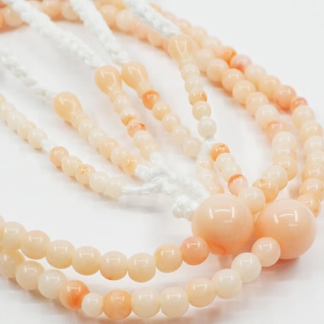 女性用 婦人用数珠 念珠 カラフル念珠 プラスチック製 8寸 005 ライトオレンジ 創価学会用 SGI SOKA