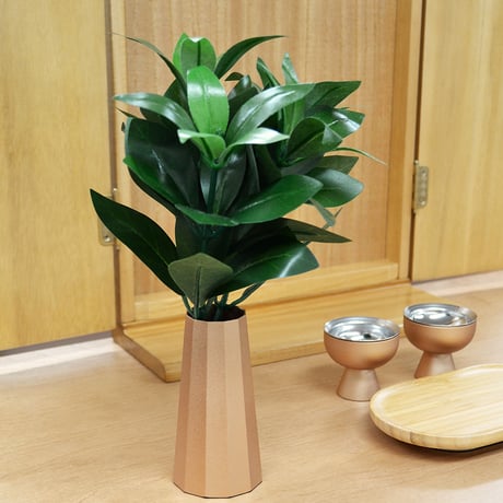 花立て 034 シャンパンゴールド １個 真鍮製 底面フェルト加工 創価学会用 おしきみ造花立て おしきみ立て 花瓶 SGI SOKA