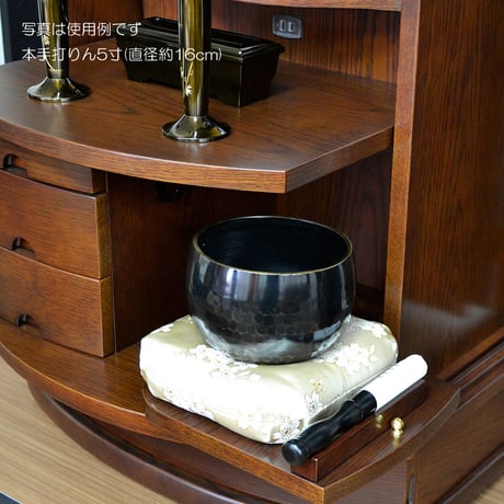 木製革巻きリン棒 ７号 長さ２０.２cm 太さ２.４cm 木製 白革巻き 黒塗り 本手打４.５号 ５.０号用 仏具 013
