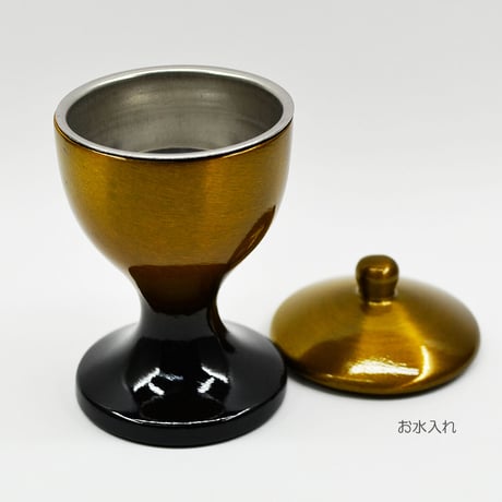 仏器 茶器セット 052 コハクボカシ 金 黒 合金属製 創価学会用仏具 ご飯入れ お水入れ 茶碗 仏茶器 SGI SOKA
