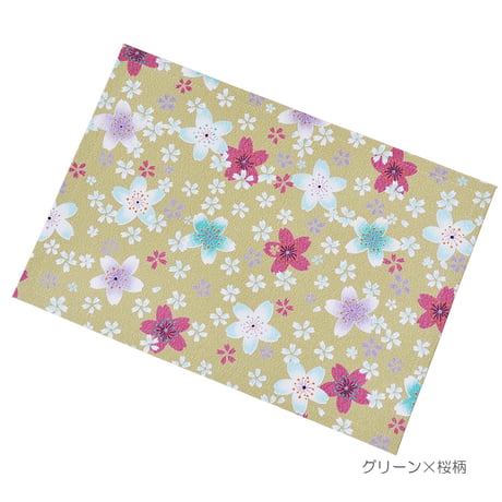 防炎お仏壇マット 7colors 経机敷き20号 026 縦31.5cm×横47.5cm 京友禅 ちりめん ベージュ ピンク桜柄 グリーン ピンク渦巻き桜柄 ブラック ブラウン ライトブラウン 仏具敷