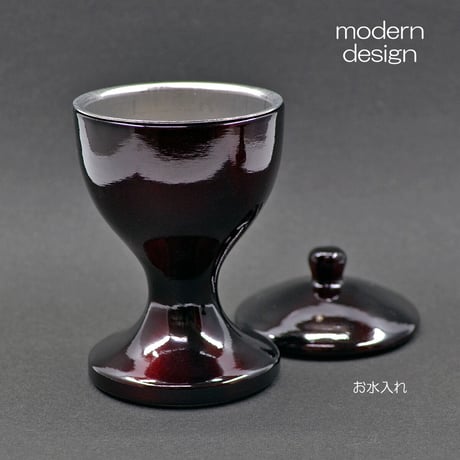 仏器 茶器セット 051 ワインレッド エンジ 合金属製 創価学会用仏具 ご飯入れ お水入れ 茶碗 仏茶器 SGI SOKA