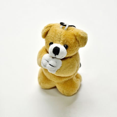お祈りクマさんストラップ 002 ぬいぐるみストラップ ホワイト ブラウン ピンク 創価学会用グッズ SGI SOKA