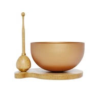リンセット 070 台座ナチュラルタモ りん棒メープル シャンパンゴールド ミニ仏壇用 仏具 りんセット コンパクトリンセット