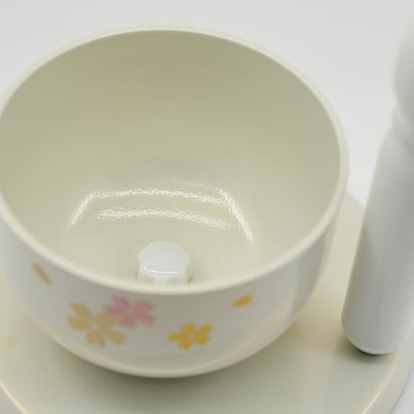 リンセット 021 パールホワイト 白 桜模様入り ミニ仏壇用 仏具 りんセット かわいい コンパクトリンセット