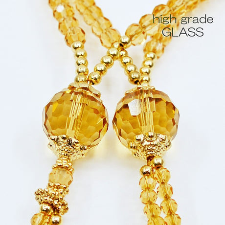 女性用 婦人用 創価学会数珠 念珠 高級ガラス念珠 8寸 031 ゴールド ワイヤー仕立て SGI SOKA