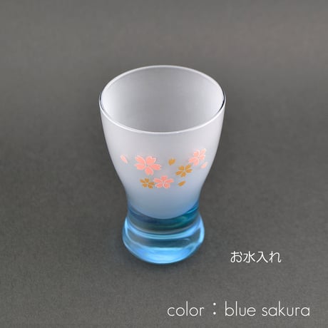 ガラス仏茶器セット 080 さくら模様入りブルー×ホワイト 創価学会用仏具 ご飯入れ お水入れ 茶碗 SGI SOKA