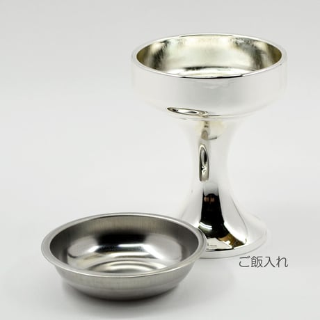 仏器 茶器セット 001 シルバー 合金属製 創価学会用仏具 ご飯入れ お水入れ 茶碗 仏茶器 SGI SOKA