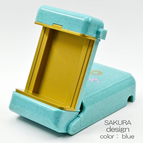 お守りご本尊ケース 028 桜模様 ブルー スタンド切り替え式 収納ケース 創価学会用 SGI SOKA