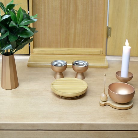 三宝 お供物台 043 竹製 丸型 ３.０寸 直径9cm ナチュラル モダンデザイン 仏具
