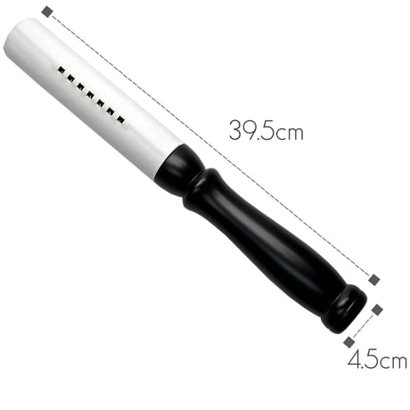 木製革巻きリン棒 １３号 長さ３９.５cm 太さ４.５cm 木製 白革巻き 黒塗り 本手打１１号 １２号用 仏具 029