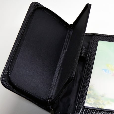 多機能念珠ケース 050 ブラック 手帳型 オリジナルメモ帳付き Ｍサイズ 創価学会数珠ケース 合皮 フェイクレザー 創価学会用 SGI SOKA