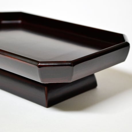 長手三宝 お供物台 016 紫檀調 プラスチック仏具 紫檀 幅１９.３cm 奥行１１.３cm 高さ５.４cm 仏具