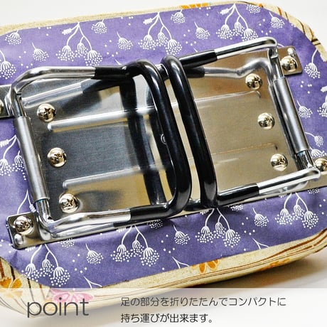 座イス Ｌサイズ 021 ベージュ×花柄 座椅子 折りたたみ式 お仏壇用 正座イス