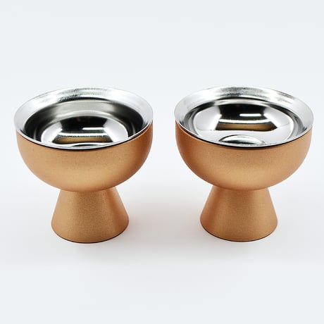 仏器 茶器セット 030 シャンパンゴールド 真鍮製 皿アルミ製 創価学会用仏具 ご飯入れ お水入れ 茶碗 仏茶器 SGI SOKA