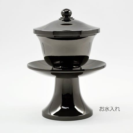 仏器 茶器セット 002 ブラックメタリック 黒ニッケル  合金属製 創価学会用仏具 ご飯入れ お水入れ(茶碗)仏茶器 SGI SOKA