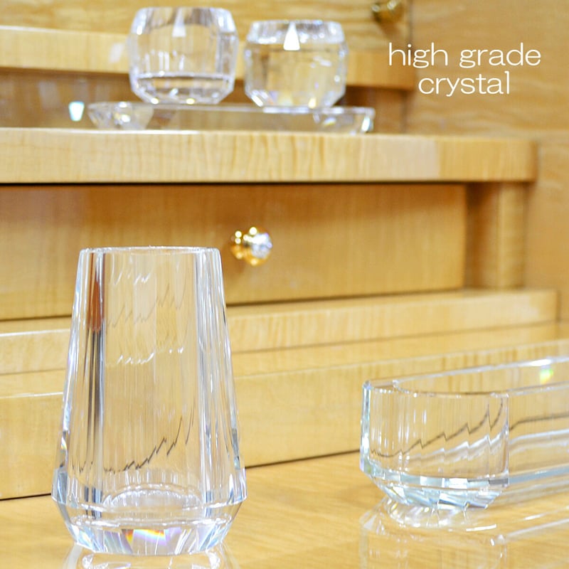 仏具セット 054 6点セット 灰付き クリスタル ダイヤカット ミニ仏壇