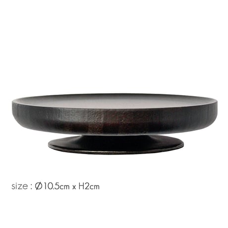 三宝 お供物台 044 竹製 丸型 ３.５寸 直径10.5cm ダーク モダンデザイン 仏具