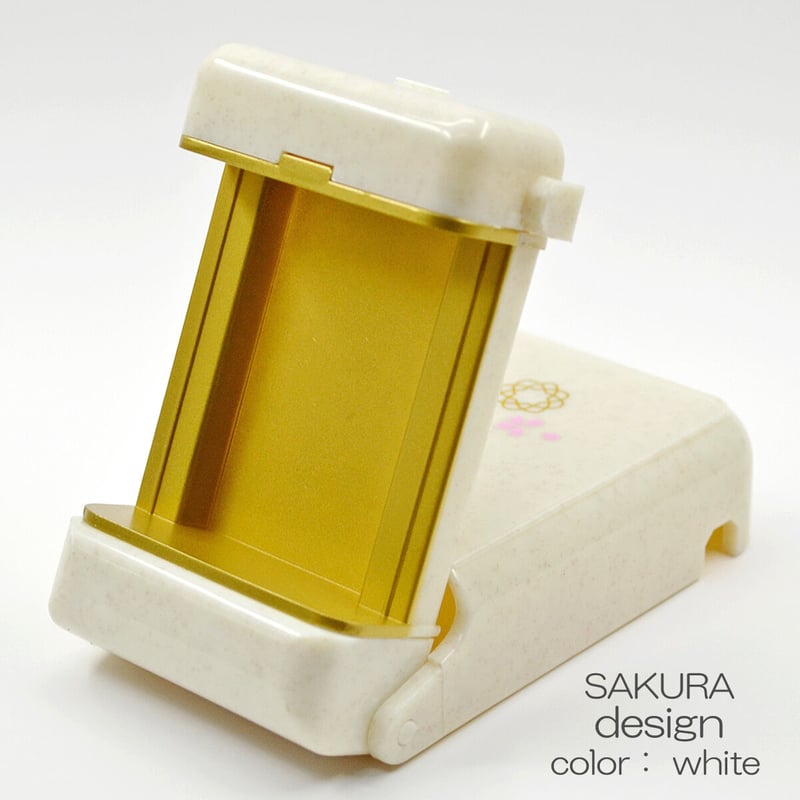 お守りご本尊ケース 030 桜模様 ホワイト スタンド切り替え式 収納