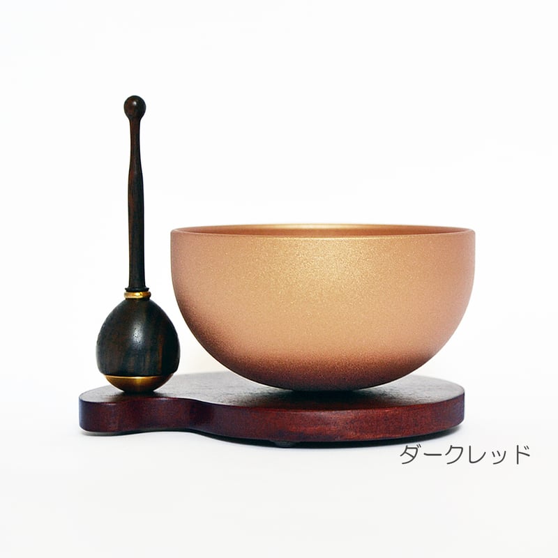 リンセット 073 台座ダークレッド りん棒黒檀 シャンパンゴールド ミニ