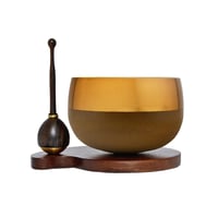 木製台座リンセット ブラウンゴールド 087 台座ブラウンウォールナット りん棒黒檀 ミニ仏壇用 仏具 りんセット コンパクトリンセット