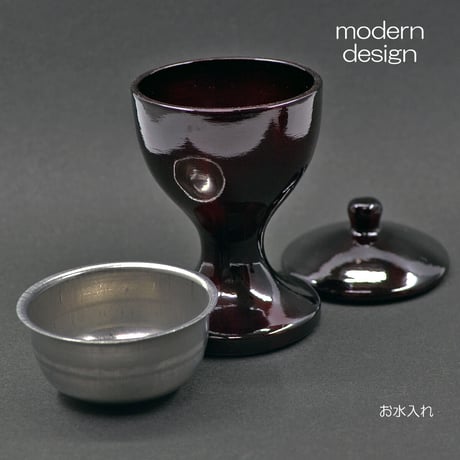 仏器 茶器セット 051 ワインレッド エンジ 合金属製 創価学会用仏具 ご飯入れ お水入れ 茶碗 仏茶器 SGI SOKA