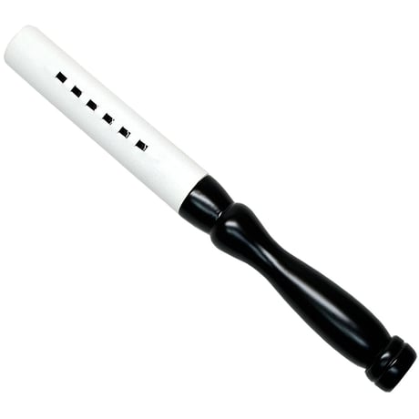 木製革巻きリン棒 １１号 長さ３２.５cm 太さ３.２cm 木製 白革巻き 黒塗り 本手打９.０号用 仏具 024