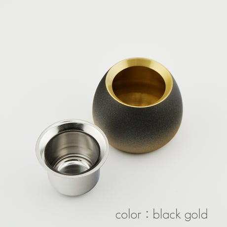 茶器 お水入れ 079 ブラックゴールド Sサイズ 真鍮製 アルミ製皿 創価学会用仏具