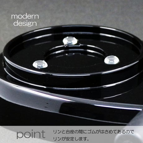 リンセット 2.3寸 001 ブラック 黒 ミニ仏壇用 仏具 りんセット コンパクトリンセット