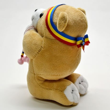 ピンク念珠付きお祈りクマさん 050 ホワイト ピンク・ブルー ブラウン ぬいぐるみ 創価学会用グッズ