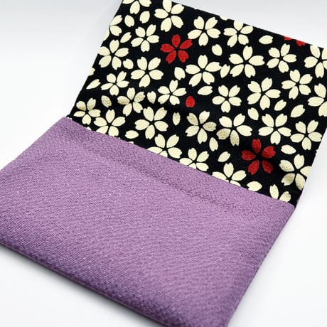 念珠ケース Ｓサイズ 創価学会数珠ケース 数珠袋 131 パープル (さくら柄) ちりめん 創価学会用 SGI SOKA