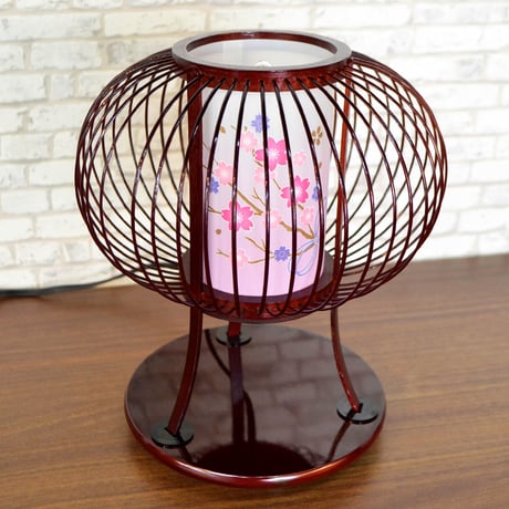 コンパクト盆提灯 1基 コード式 姫あかり タメ 回転筒 高さ22cm 直径19cm ピンク 019 インテリア提灯 おしゃれな提灯 岐阜ちょうちん 和照灯