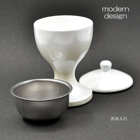 仏器 茶器セット 049 パールホワイト 合金属製 創価学会用仏具 ご飯入れ お水入れ 茶碗 仏茶器 SGI SOKA