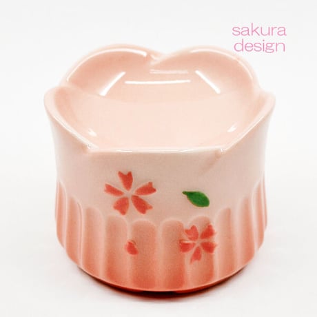 仏器 茶器 セット 054 ピンク さくら模様入り せともの 陶器製 創価学会用仏具 ご飯入れ お水入れ 茶碗 仏茶器 SGI SOKA