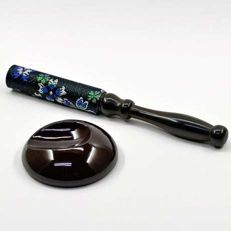 colorリンセット 2.0寸 061 ブルー 桜柄りん座布団 ミニ仏壇用 仏具 りんセット コンパクトリンセット