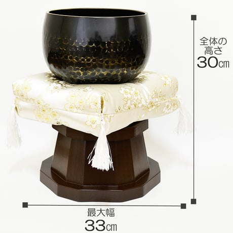 本手打リンセット 6.0寸 053 ブラウン 茶 ゴールド ピンク 真鍮 仏具 りんセット