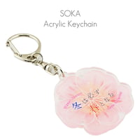 アクリルキーホルダー 冬は必ず春となる 100 ピンク 桜型 創価学会用グッズ SGI SOKA