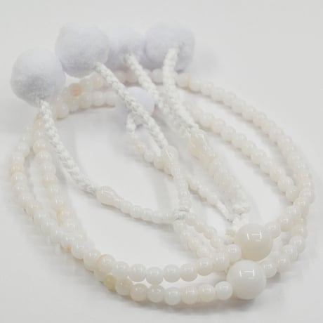 女性用 婦人用数珠 念珠 カラフル念珠 プラスチック製 8寸 013 ホワイト×アクセントオレンジ 創価学会用 SGI SOKA