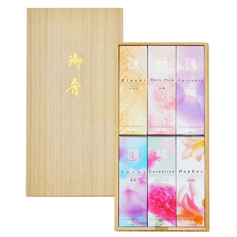 ご進物お線香セット 花風 6種入り 102 ひのき 沈丁花 蓮花