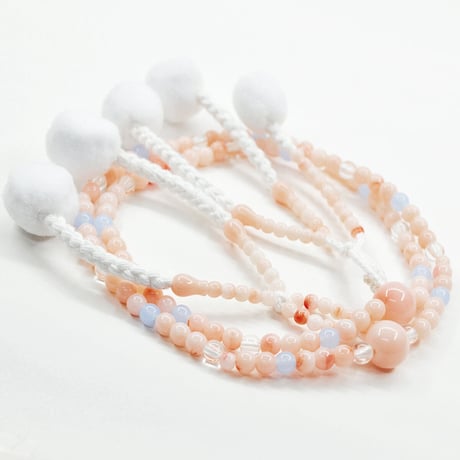 女性用 婦人用数珠 念珠 カラフル念珠 プラスチック製 8寸 024 オレンジ×アクセントブルー 創価学会用 SGI SOKA