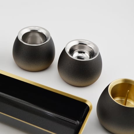 仏器 ご飯入れ 079 ブラックゴールド Sサイズ 真鍮製 アルミ製皿 創価学会用仏具