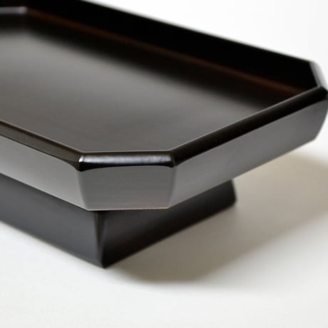 長手三宝 お供物台 015 黒檀調 プラスチック仏具 黒檀 幅１９.３cm 奥行１１.３cm 高さ５.４cm 仏具