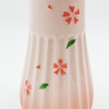 花立て 022 ピンク さくら模様入り １個 せともの 陶器製 創価学会用 おしきみ造花立て おしきみ立て 花瓶 SGI SOKA