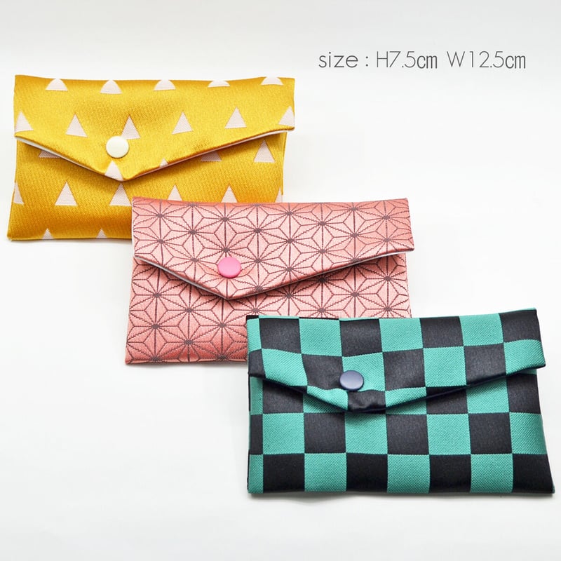 子供用念珠ケース 055 市松模様×グリーン 麻の葉模様×ピンク 鱗模様