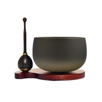 リンセット 083 台座ダークレッド りん棒黒檀 マットブラックゴールド ミニ仏壇用 仏具 りんセット コンパクトリンセット