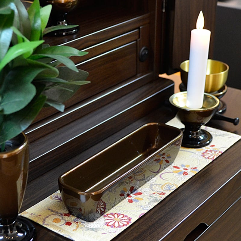 防炎お仏壇マット 7colors 013 縦10cm×横35cm 京友禅 ベージュ ピンク