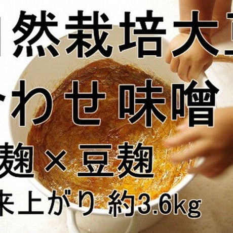 手作り味噌キット　自然栽培大豆の合わせ味噌（米豆）（出来上がり量3.6kg）