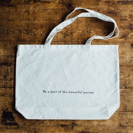 【message tote bag】Be a part of this beautiful journey. （white） ポケットつき